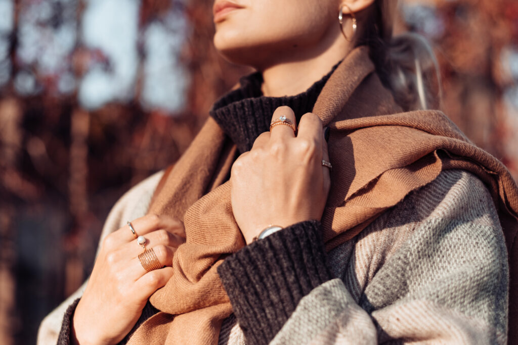 Female wearing a coat on a sunny autumn afternoon closeup 3 - free stock photo