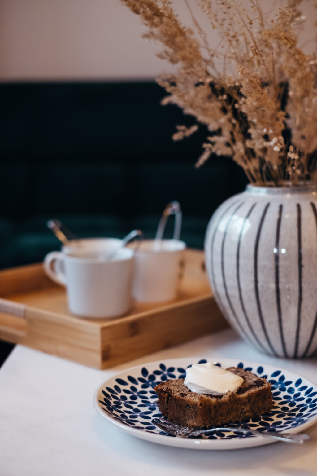 Tea brewing in ceramic cups on a wooden tray 2 - free stock photo