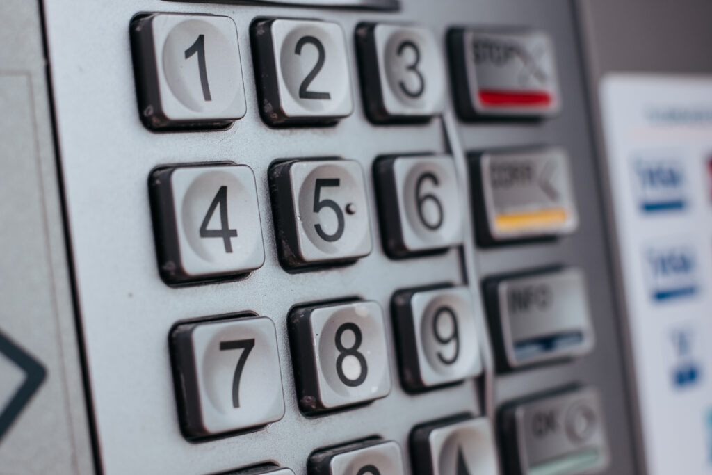 ATM keypad closeup - free stock photo