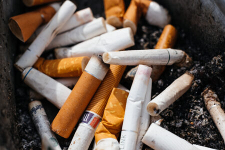 Discarded cigarettes butts closeup 2 - free stock photo